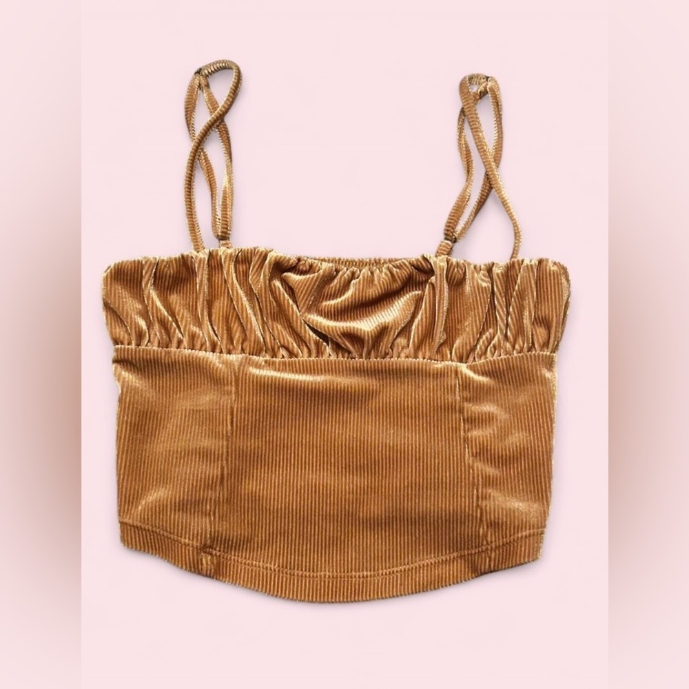 Urban Outfitters Corduroy Crop Top Strappy Cami - Size Small